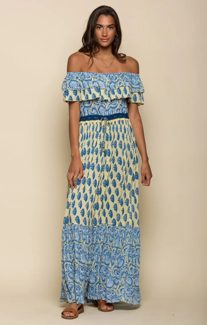 SUNLIT DAZE OFF SHOULDER MAXI