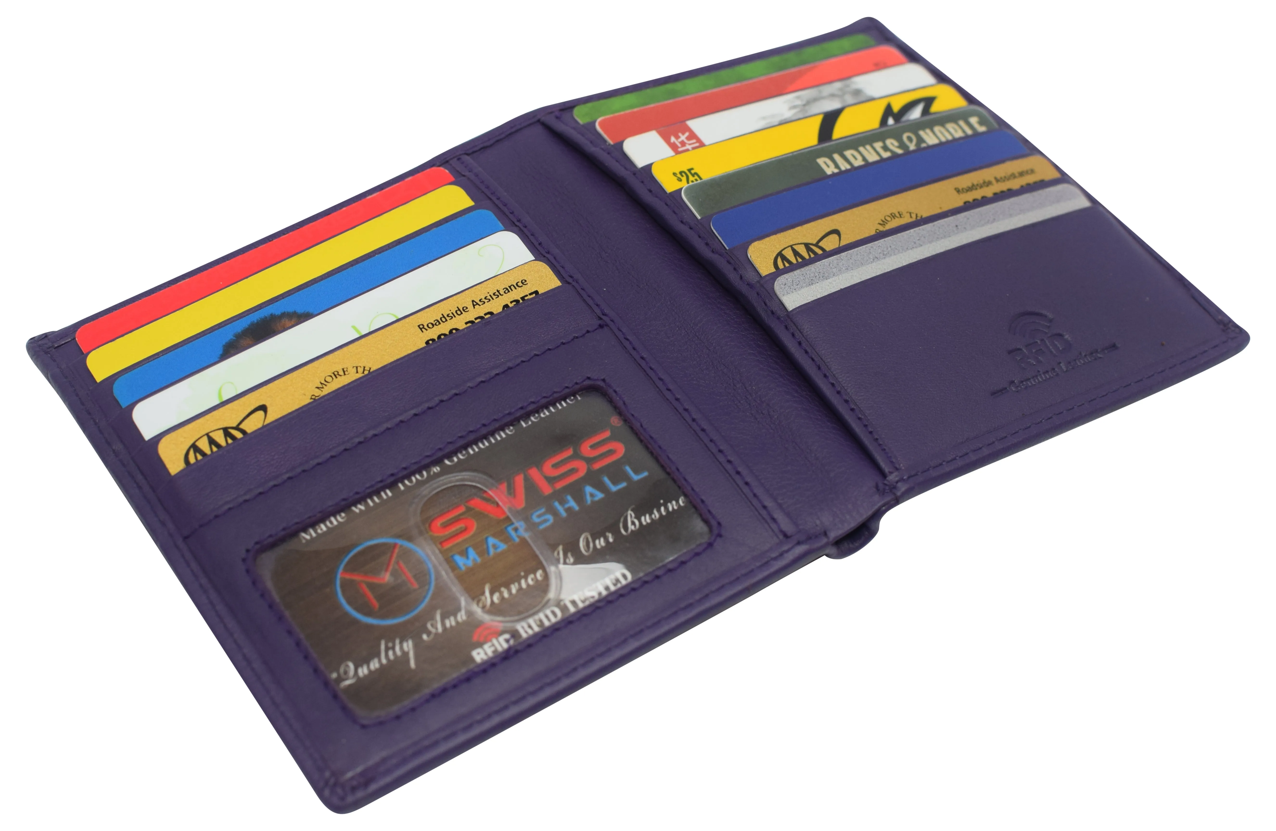 Swiss Marshall RFID Men's Slim Bifold Hipster Premium Leather Euro Wallet