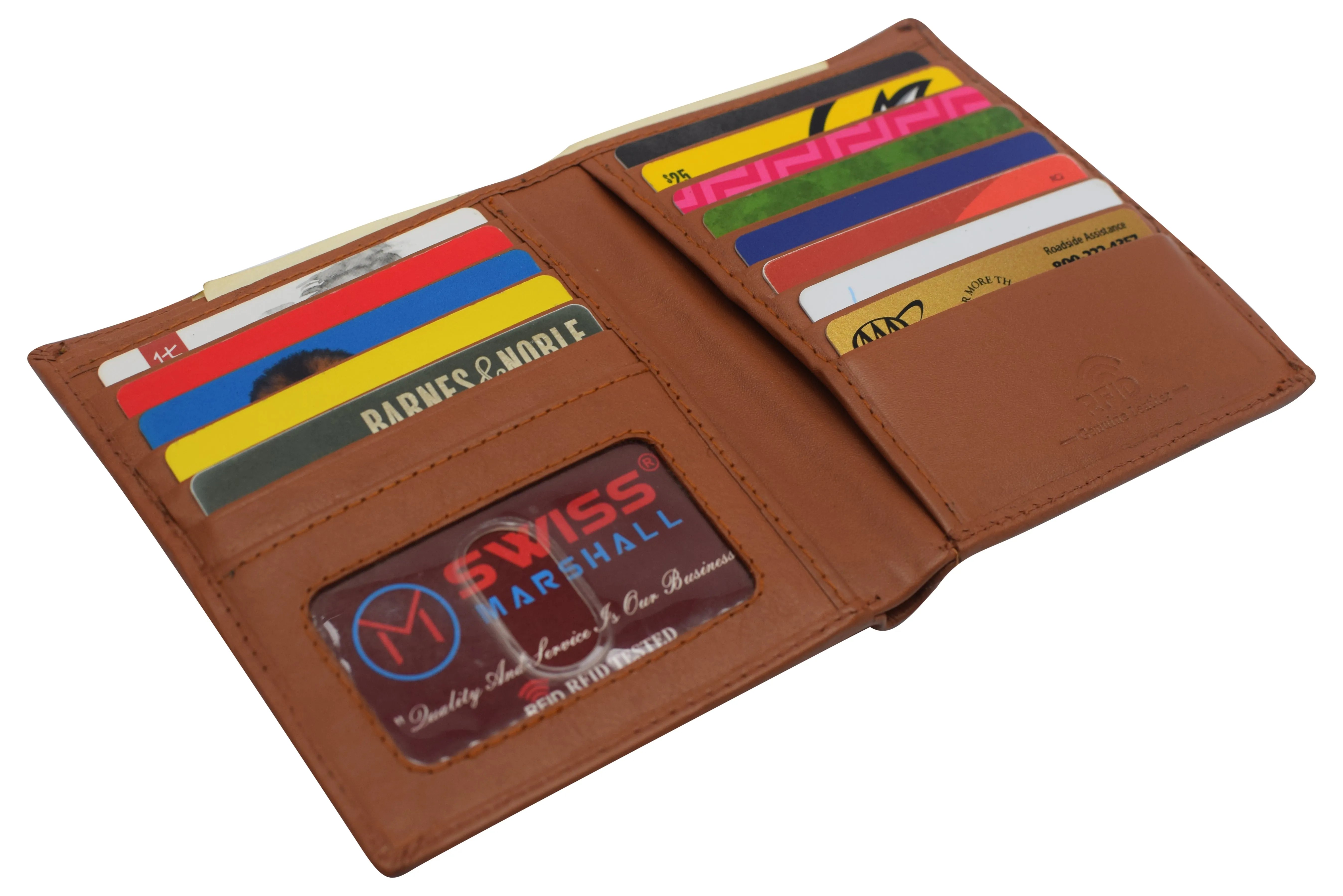 Swiss Marshall RFID Men's Slim Bifold Hipster Premium Leather Euro Wallet