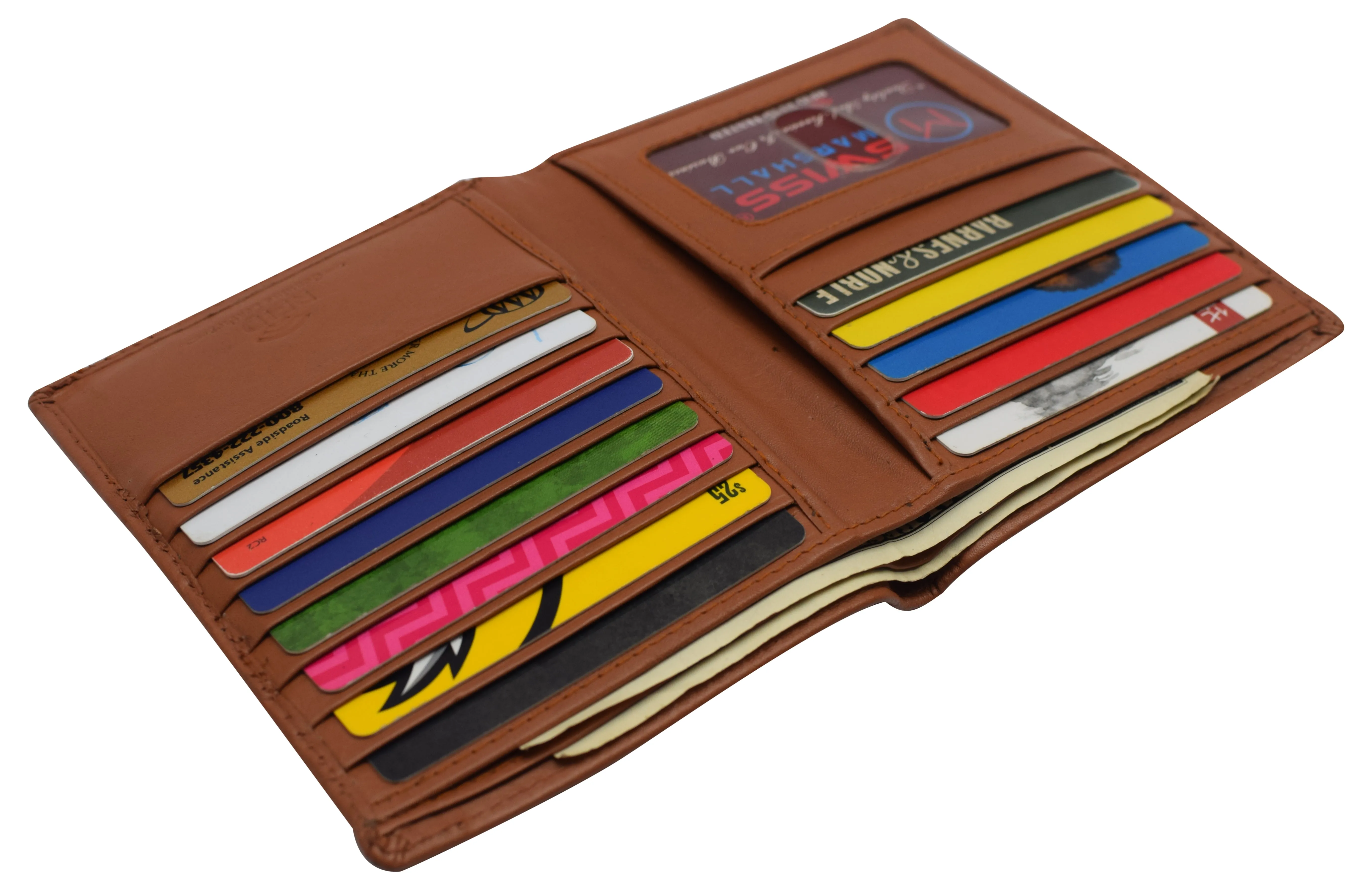 Swiss Marshall RFID Men's Slim Bifold Hipster Premium Leather Euro Wallet