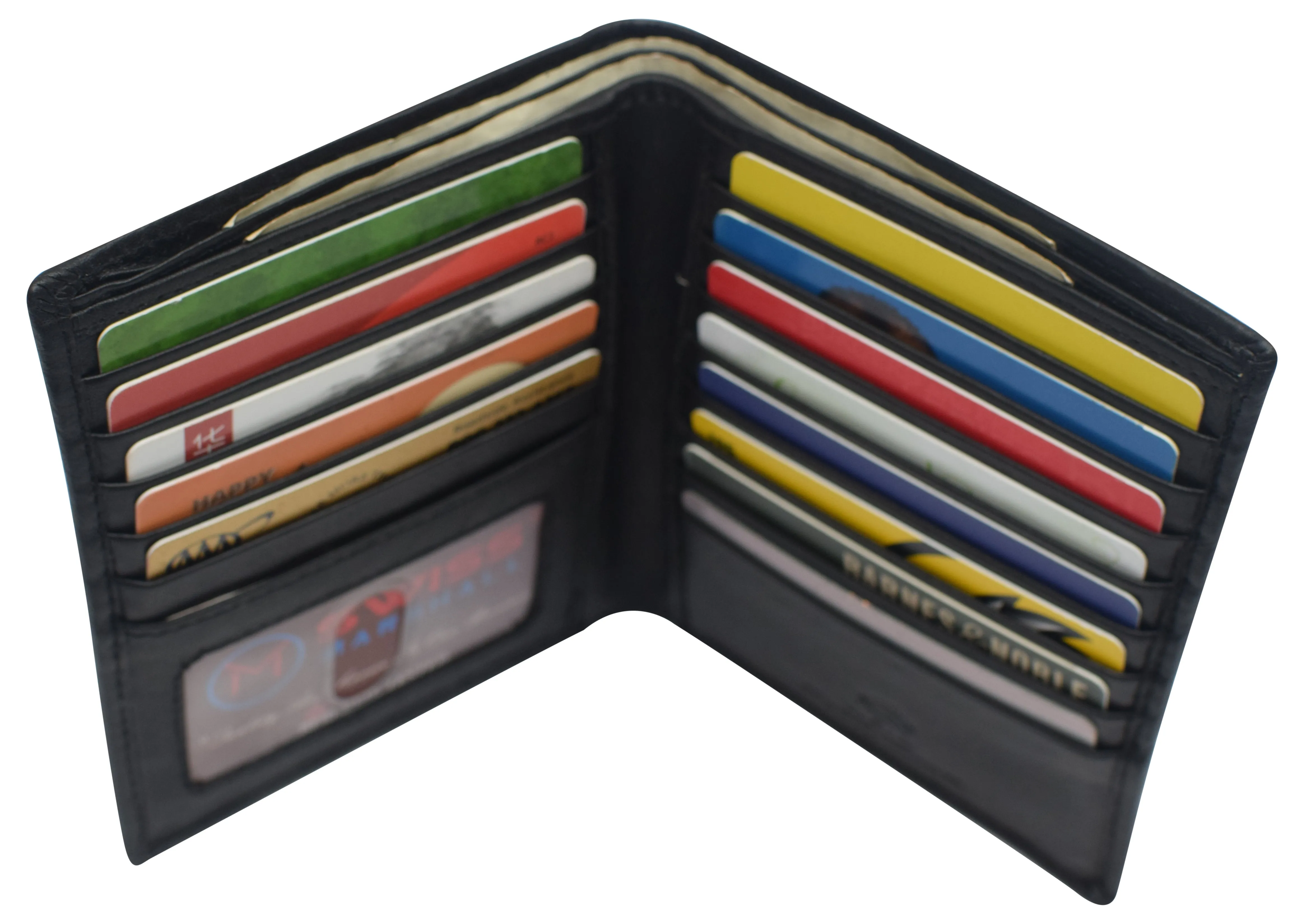 Swiss Marshall RFID Men's Slim Bifold Hipster Premium Leather Euro Wallet