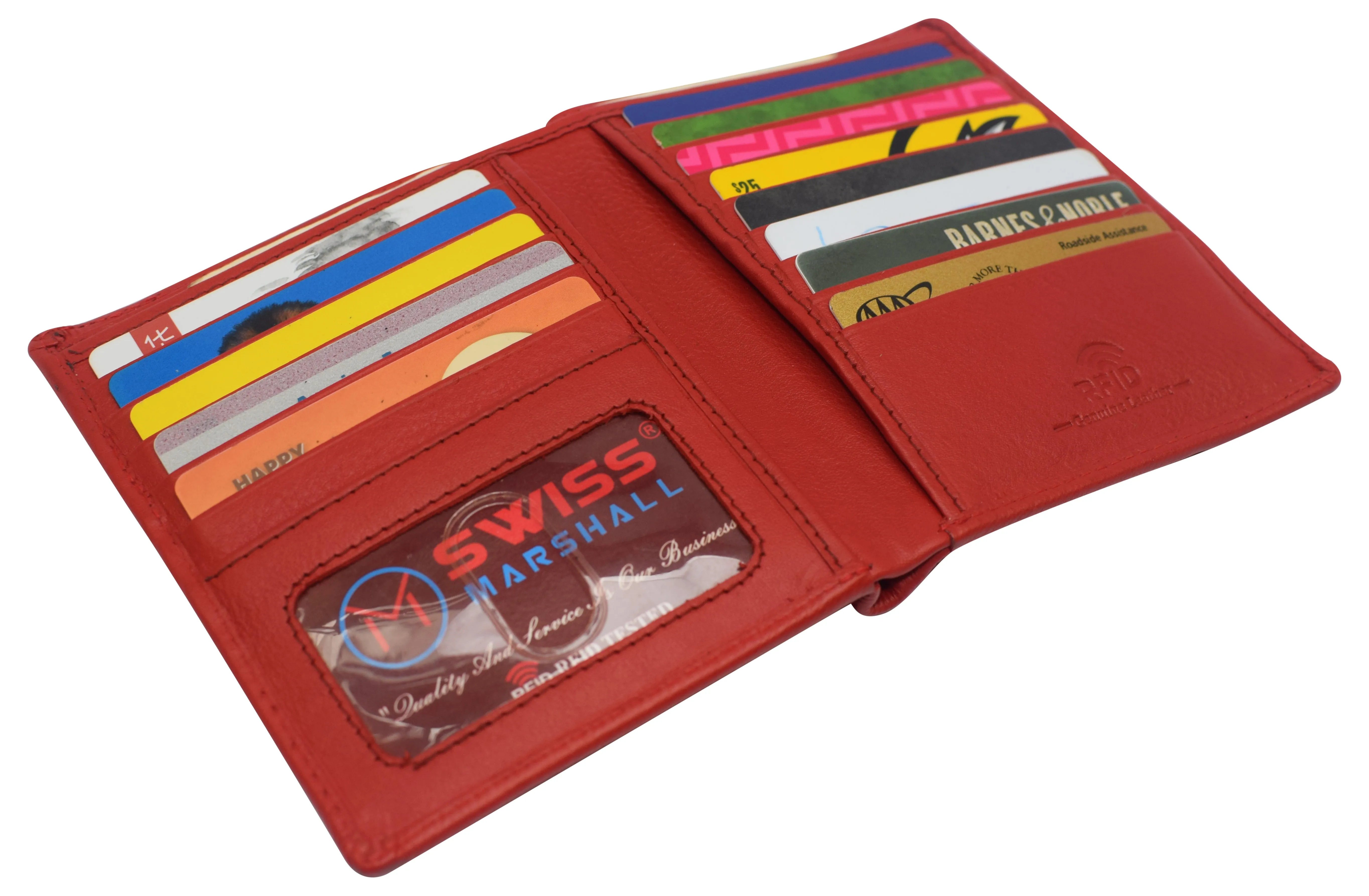 Swiss Marshall RFID Men's Slim Bifold Hipster Premium Leather Euro Wallet