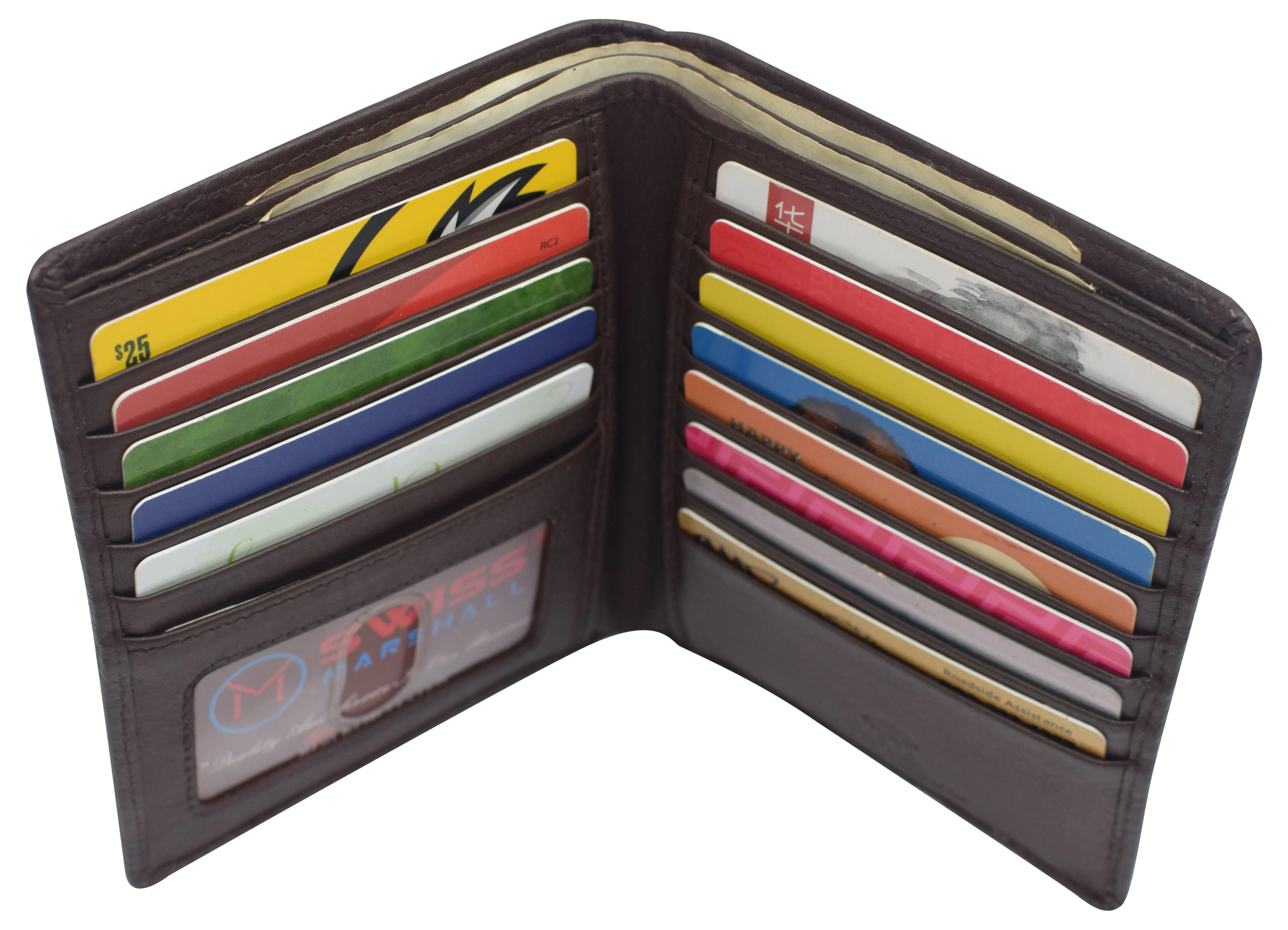 Swiss Marshall RFID Men's Slim Bifold Hipster Premium Leather Euro Wallet