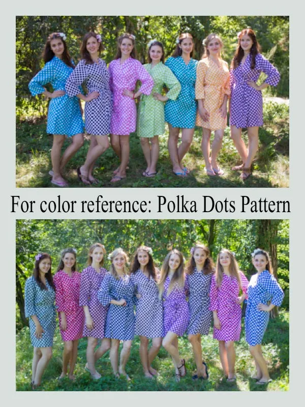 Teal Charming Collars Style Caftan in Polka Dots Pattern