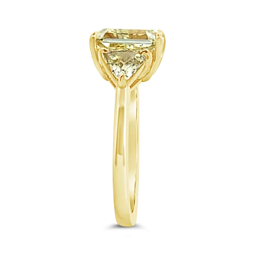 Three Stone Yellow Diamond Ring