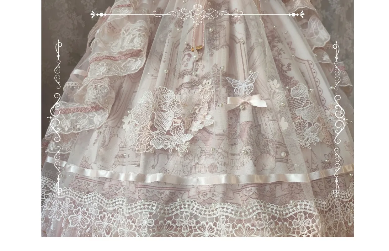 Two Rural Cats~Sunset Realm Lolita Bride Gorgeous OP FS