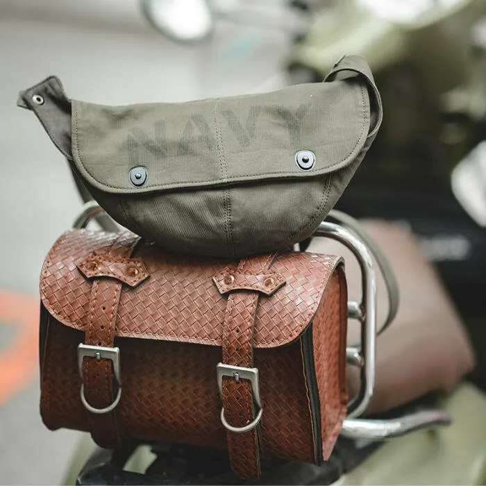 Vintage Canvas Deck Shoulder Waist Chest Bag P0579