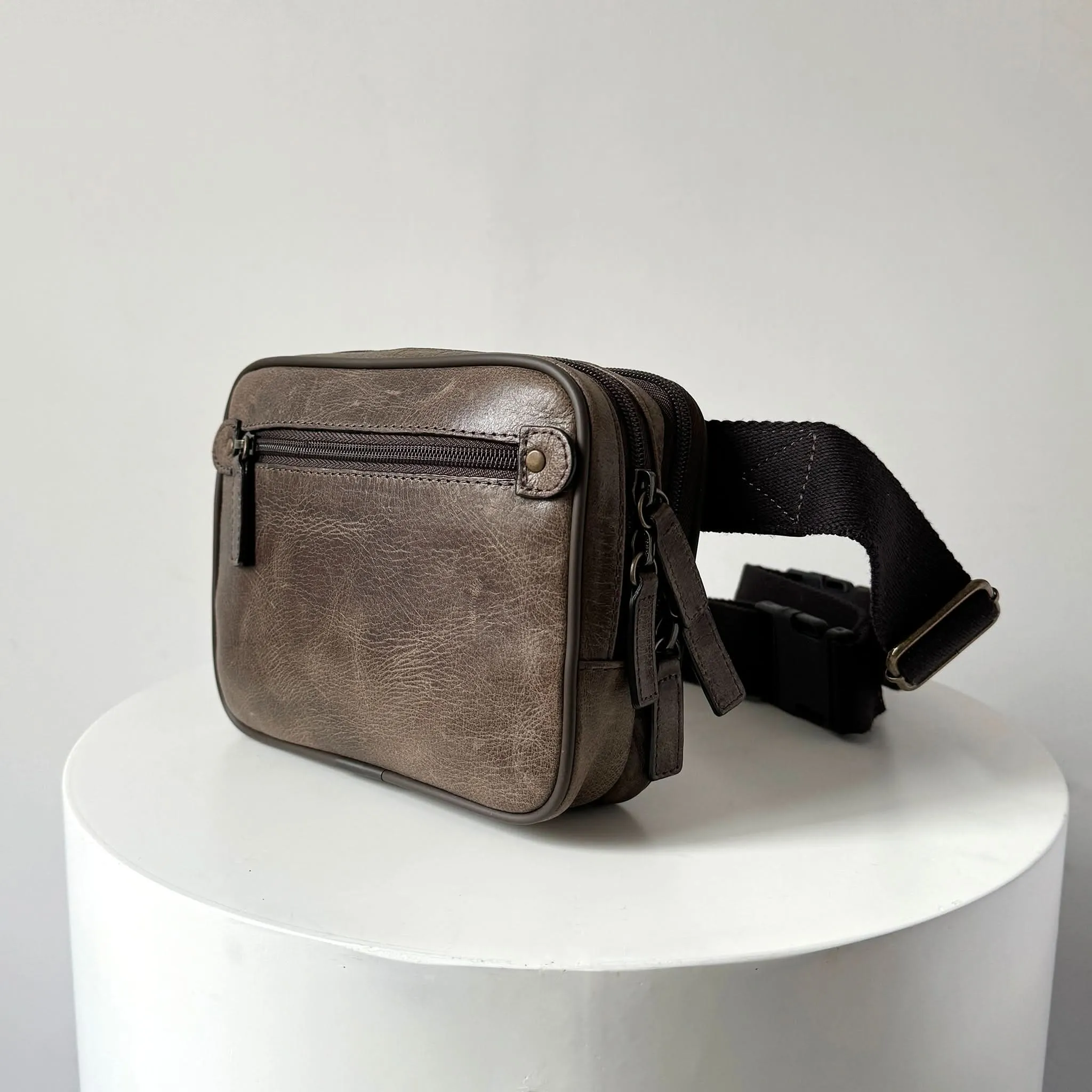 Waist Bag - Full Grain Crazy Horse Leather Belt Bag