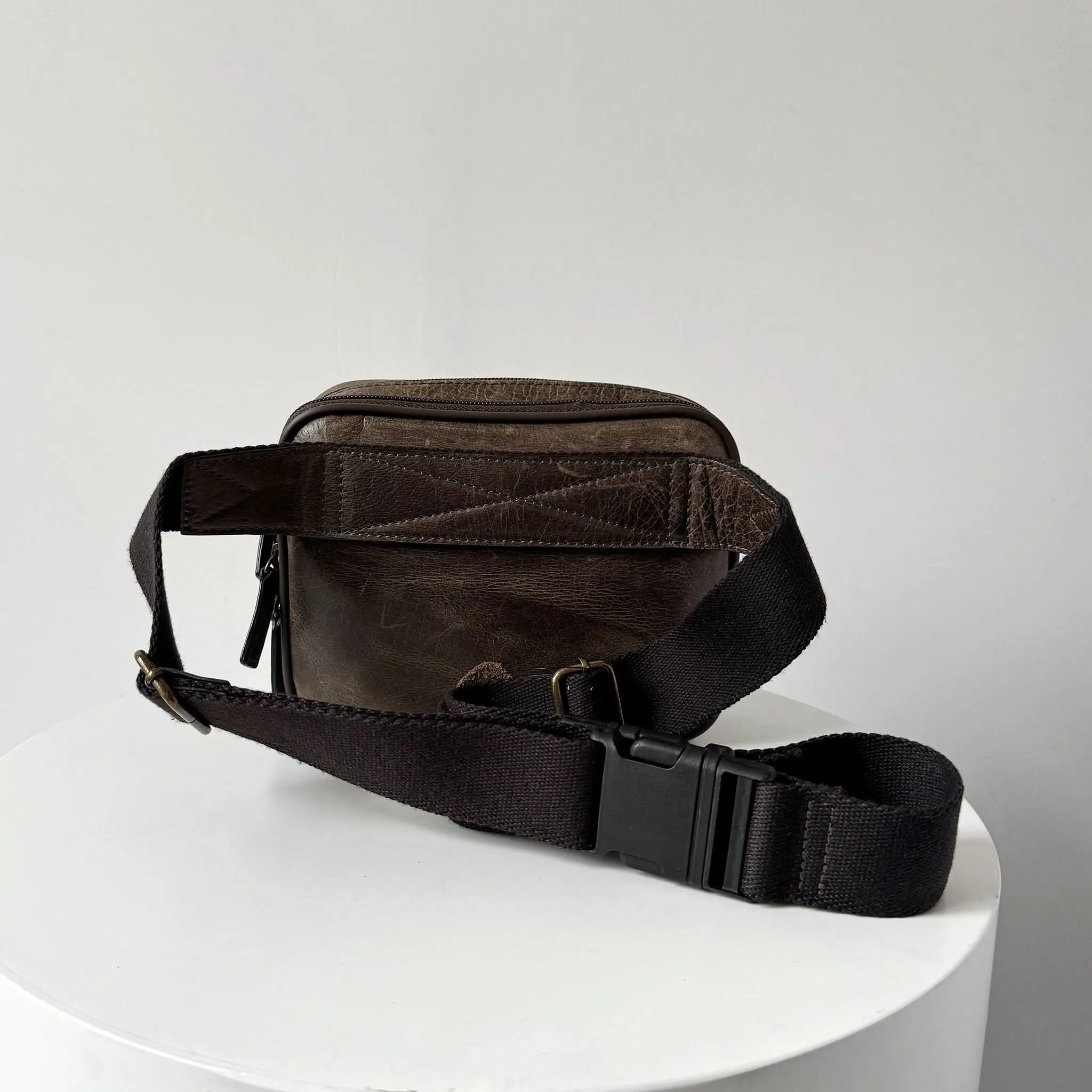 Waist Bag - Full Grain Crazy Horse Leather Belt Bag