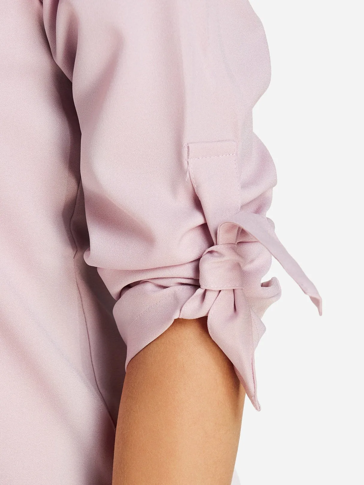 Wholesale Crew Neck Half Sleeve Plain Self-Tie Mini Dresses